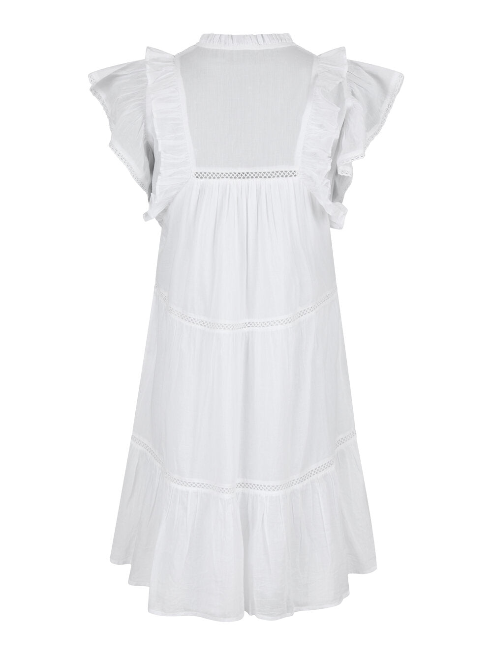 Melanie Voile kort kjole - hvid